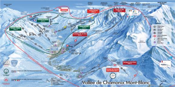 Plan Des Pistes Aiguille Du Midi Chamonix